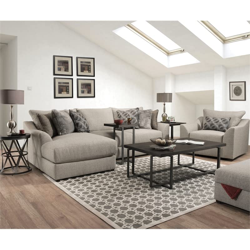 Acme Petillia Pillow Back Sloped Arms Chair in Sandstone Fabric